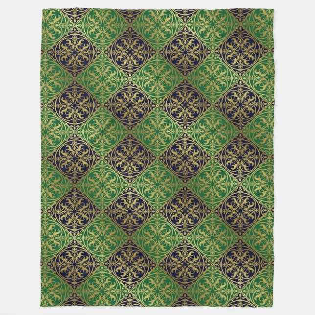 Manta Polar Leopardo Metálico del León de la Heraldo del Renac (Anverso)