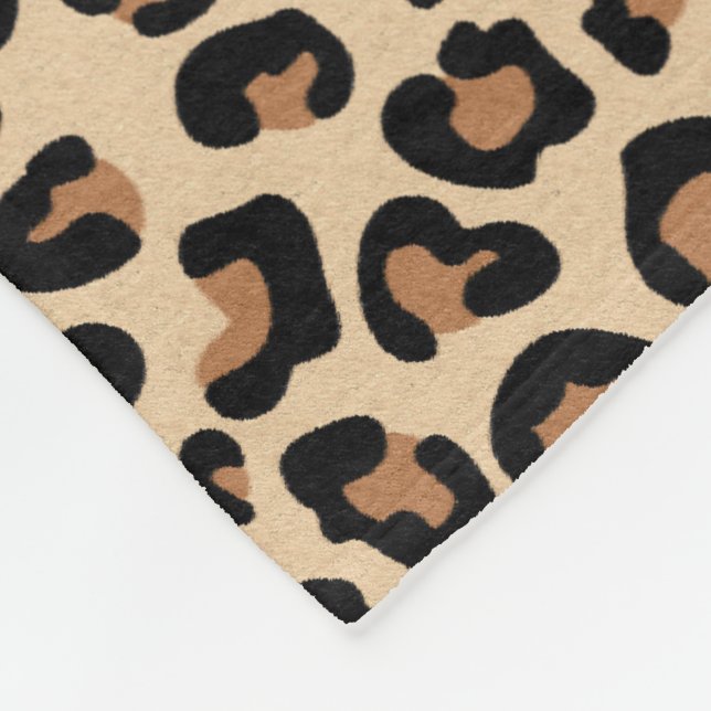 Manta Polar Leopardo Print, Black, Brown, Rust and Tan (Esquina)