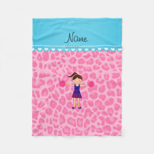 Manta Polar Leopardo rosa animador de nombres personalizado