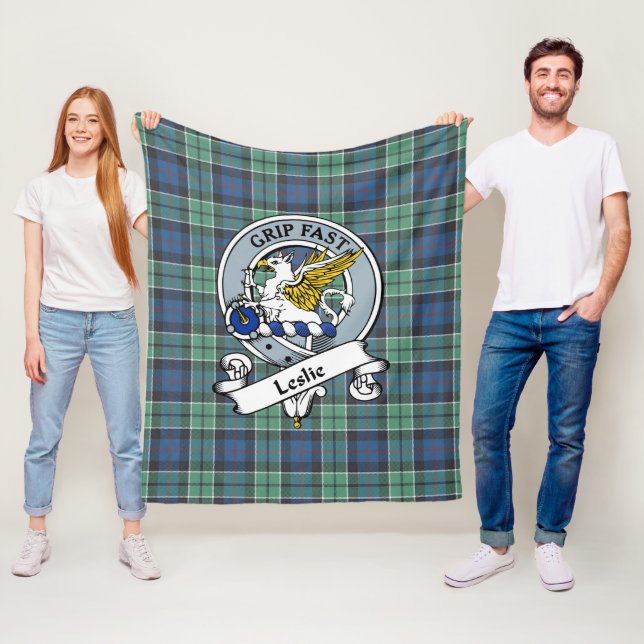 Manta Polar Leslie Hunting Ancient Clan Badge Tartan Plaid (In situ)