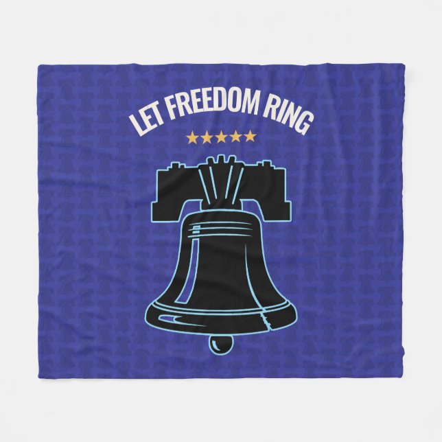Manta Polar Let Freedom Ring Liberty Bell Patriotic Throw (Frente (Horizontal))