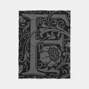 Manta Polar Letra F Monograma medieval Art Nouveau