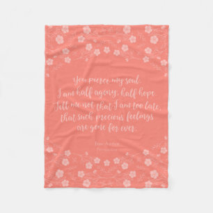 Manta Polar Letra floral Jane Austen Persuasion Love Letter