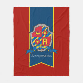 Manta Polar Letra masculina nombre R significa caballeros leon