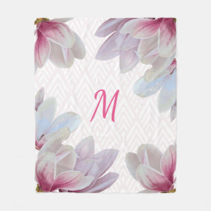Manta Polar Letra meridional rosada magnolia florsoms Letra in