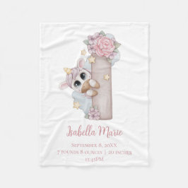 Manta Polar Letra monográfica unicornio I guion de regalo para