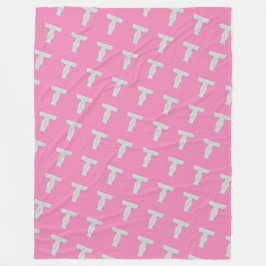 Manta Polar Letra rosa T