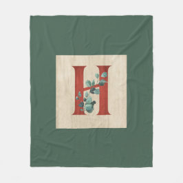 Manta Polar Letra rustica de madera y eucalipto H