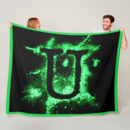 Manta Polar Letra U mayúscula verde alfabeto