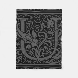 Manta Polar Letra U Monograma medieval Art Nouveau
