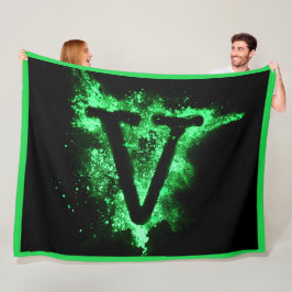 Manta Polar Letra V alfabeto de mayúscula verde