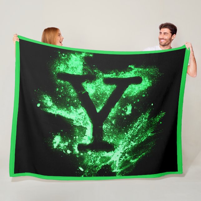 Manta Polar Letra Y mayúscula verde alfabeto (In situ)