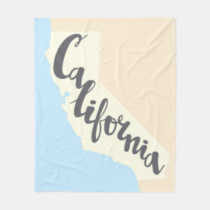 Manta Polar Letras del cepillo de California con el mapa de la