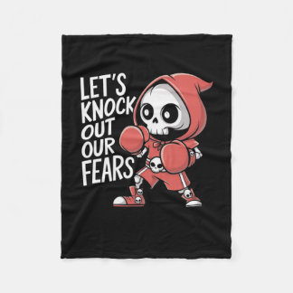 Manta Polar Let's Knock Out Our Fears Cute Boxing Skeleton Mot