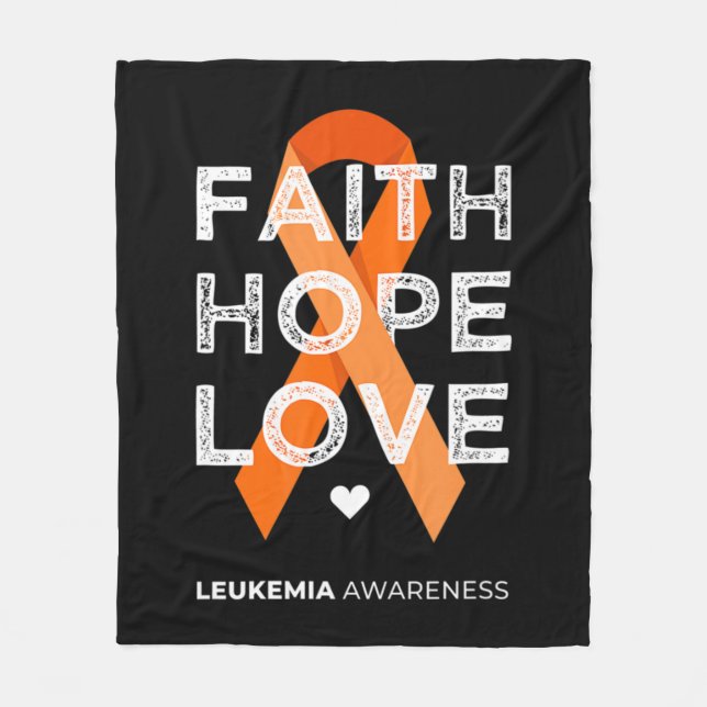 Manta Polar Leukemia Faith Hope Love Orange Ribbon Leukemia Aw (Anverso)