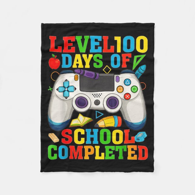 Manta Polar Level 100 Days Of School Unlocked Boys 100th Day O (Anverso)