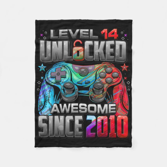 Manta Polar Level 14 Unlocked Awesome Since 2010 14th Birthday (Anverso)