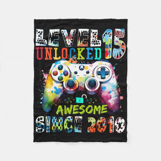 Manta Polar Level 15 Unlocked Awesome Since 2010 15th Birthday (Anverso)