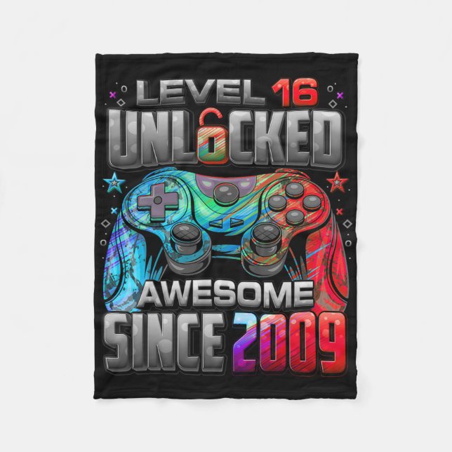 Manta Polar Level 16 Unlocked Awesome Since 2009 16th Birthday (Anverso)