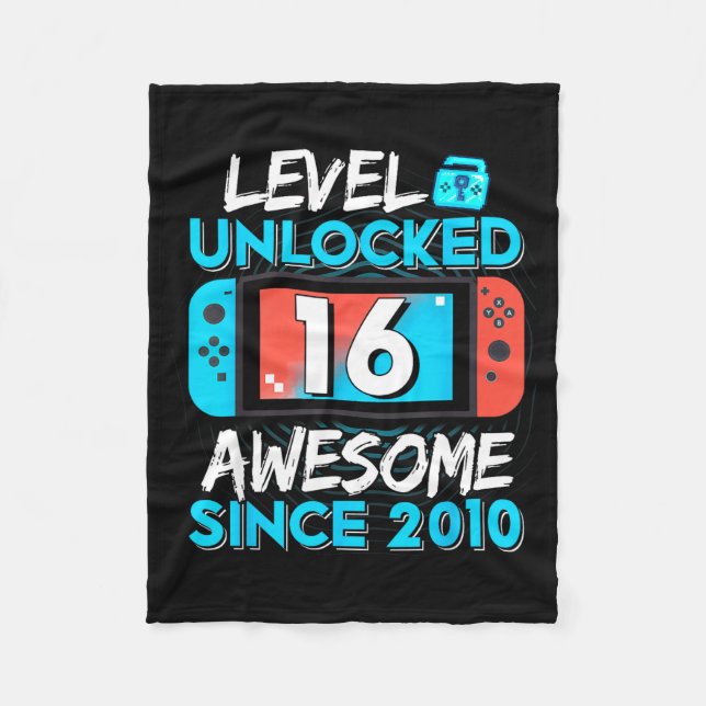 Manta Polar Level 16 Unlocked Awesome Since 2010 16th Birthday (Anverso)