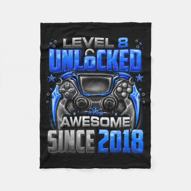 Manta Polar Level 8 Unlocked Awesome Since 2018 8th Birthday G (Anverso)