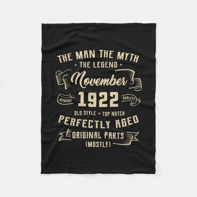 Manta Polar Leyenda de mito masculino noviembre 1922 100º cump (Anverso)