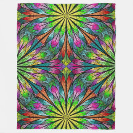 Manta Polar Lg Floral Fractal Fleece Blanket