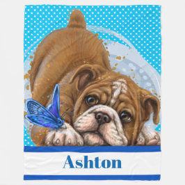 Manta Polar Lg Precious Bulldog Fleece Blanket