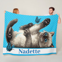 Lg Precious Kitten Fleece Blanket