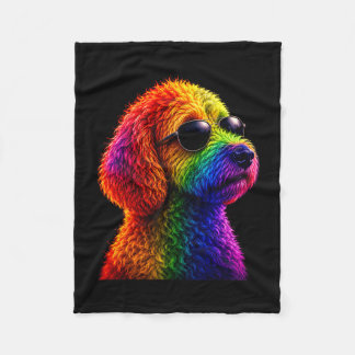 Manta Polar Lgbt rainbow goldendoodle with sunglasses gay