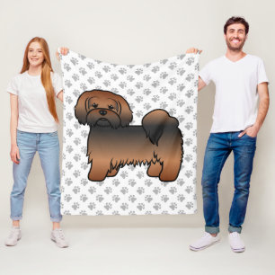 Manta Polar Lhasa Apso Sable Rojo Perro de Dibujos Animados Li