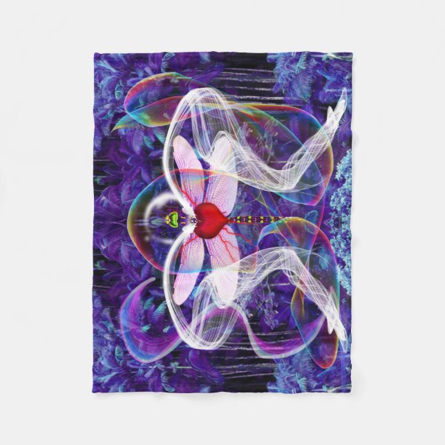 Manta Polar Libélula Surrealista Psicodélica (Anverso)