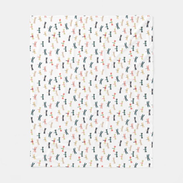 Manta Polar Libélulas por las impresiones de Origami (Anverso)