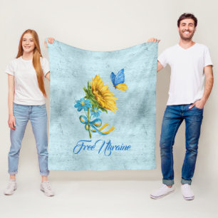 Manta Polar Liberen a Ucrania de girasol y mariposa