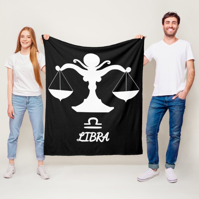 Manta Polar Libra Silhouette Fleece Blanket (In situ)
