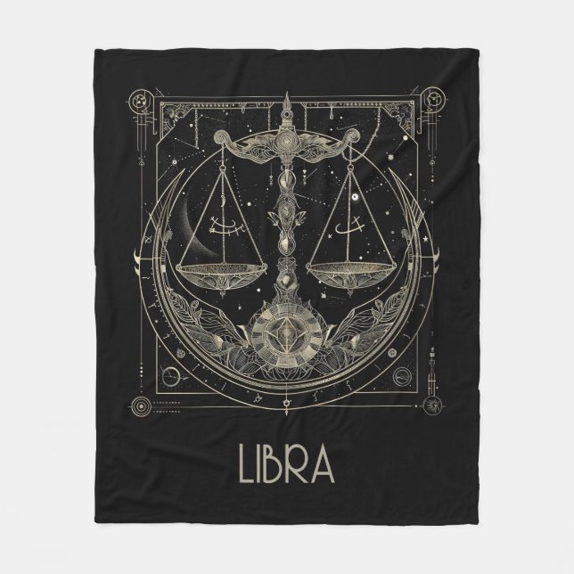 Manta Polar Libra Zodiac Constellation Fleece Blanket (Anverso)