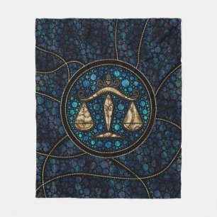 Manta Polar Libra Zodiac Dot Art Estilo Abalone Gold