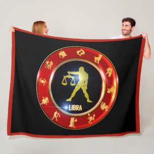 Manta Polar Libra Zodiac Rótulo Astrología Fleece Blanket