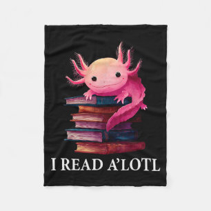 Manta Polar Libro divertido de ajolote amante de la biblioteca