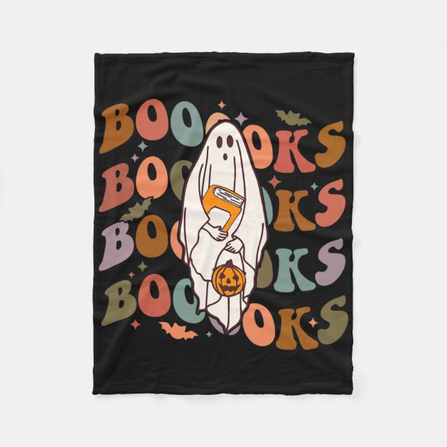 Manta Polar Libros de Halloween adoran libro fantasma leyendo  (Anverso)