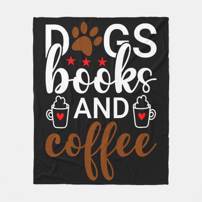 Manta Polar Libros De Perros Y Café (Anverso)