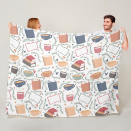 Manta Polar Libros, Velas Y Té