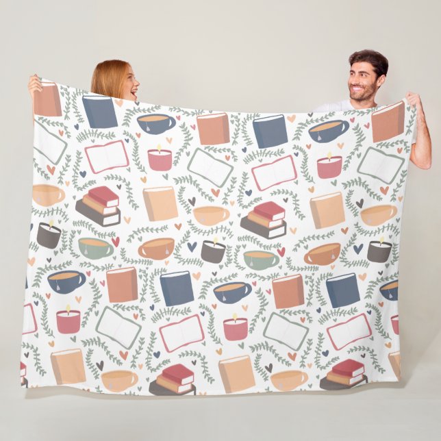 Manta Polar Libros, Velas Y Té (In situ)