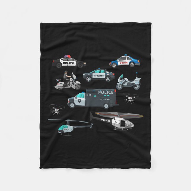 Manta Polar Lice Vehicles Cop Helicopter Toddlers Kids Women M (Anverso)