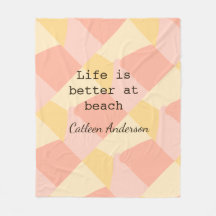 Life is better at beach yellow orange boho rustic