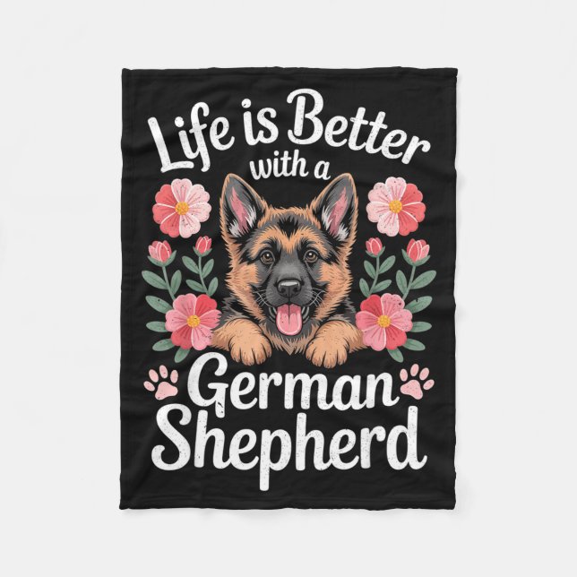 Manta Polar Life Is Better With A German Shepherd Dog Lover  (Anverso)