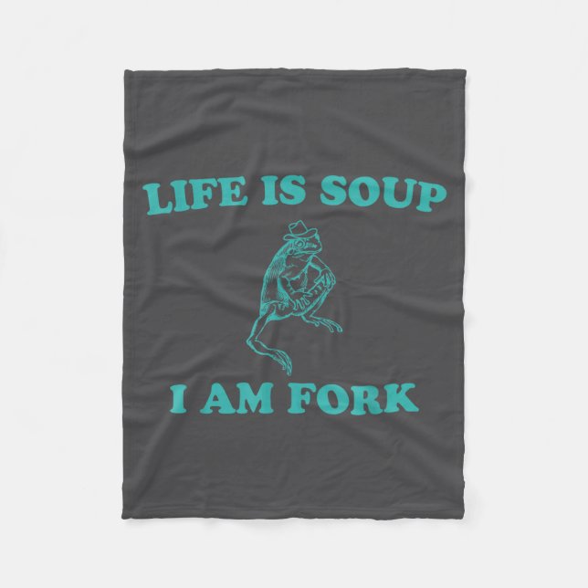 Manta Polar Life Is Soup I Am Fork Funny Frog  (Anverso)