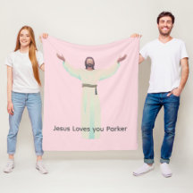 Lifesize Jesus Pink Blanket - Personalizar