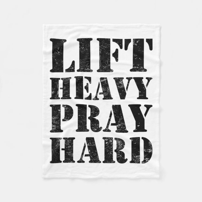 Manta Polar Lift Heavy Pray Hard Gym Christian Quote  (Anverso)