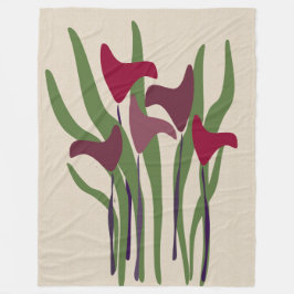 Manta Polar Ligera Ligera Aspecto Lilies Fleece Blanket